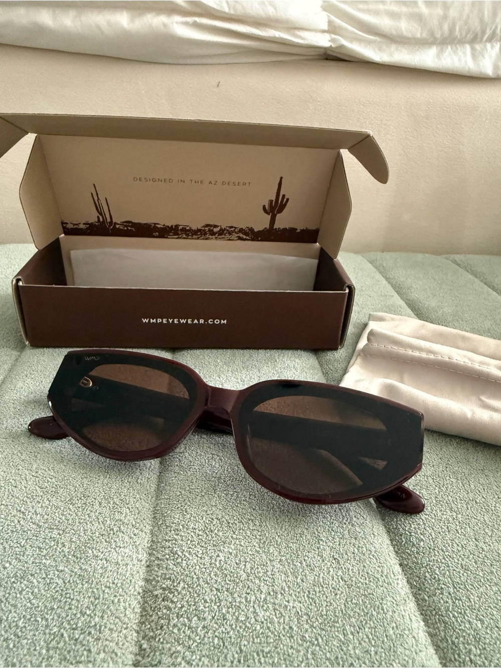 WMP Eyewear Women's Astra Black Cherry Red / Dark Brown Lens Sunglasses